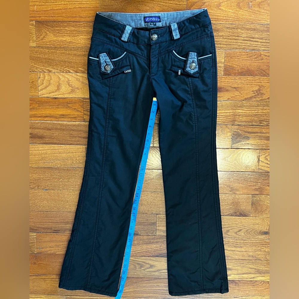 Sun Flower Lightly Insulated Black Cotton Pants with Corduroy Details Women’s S - Picture 5 of 9